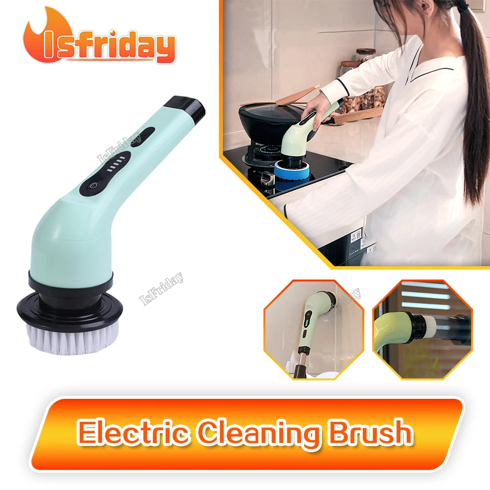 9-in-1 Wireless Electric Cleaning Brush Multifunctional Bathroom Window Kitchen Automotive Household Rotating Cleaning Machine