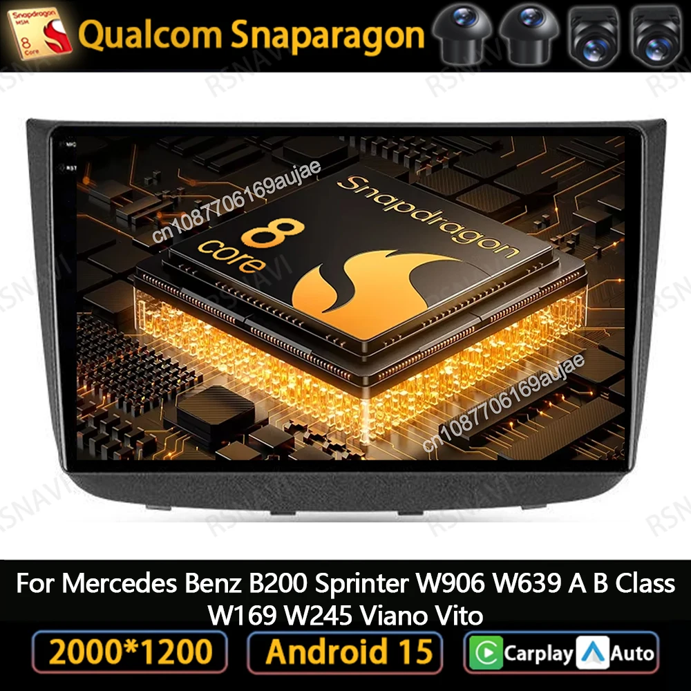 

Android 15 Car Radio For Mercedes Benz B200 Sprinter W906 W639 A B Class W169 W245 Viano Vito Temperature Sensor Dacia Sandero