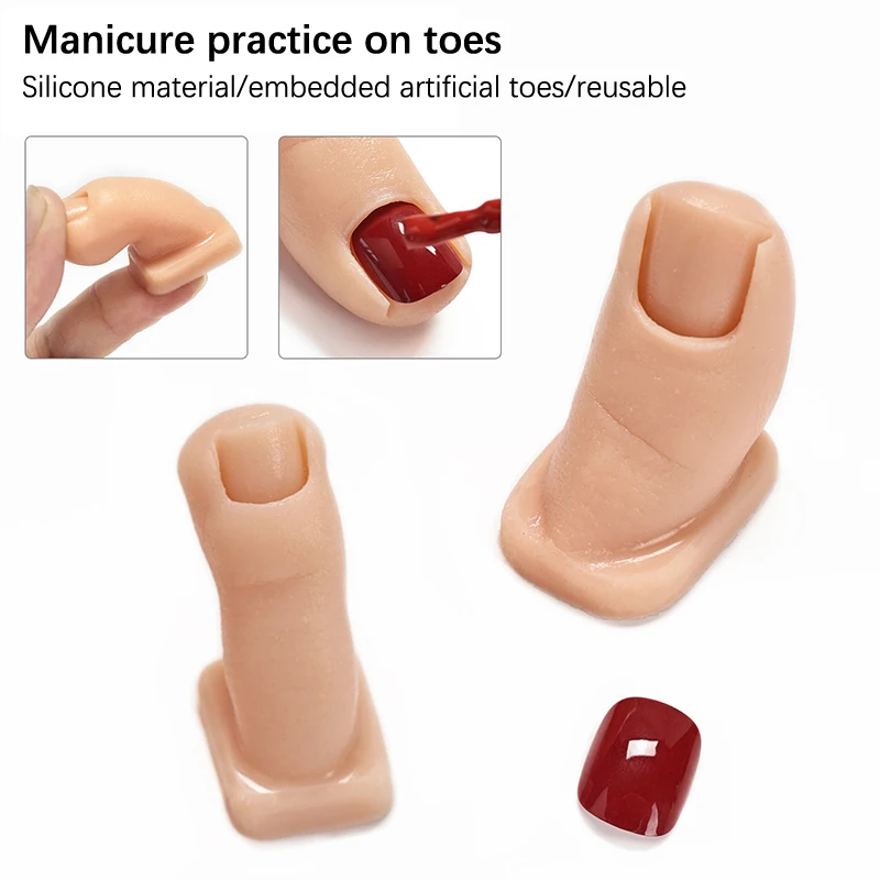 

2pcs/set Nail Practice Fake Toes Mannequin For Pedicure Training Nail Display Silicone Nail Training Foot Fake Model