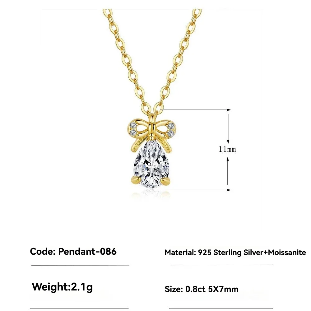 

Сверкающий муассанит женское ожерелье-кулон-подарок на годовщину свадьбы, ювелирные изделия-подвеска для помолвки с позолоченной цепочкой