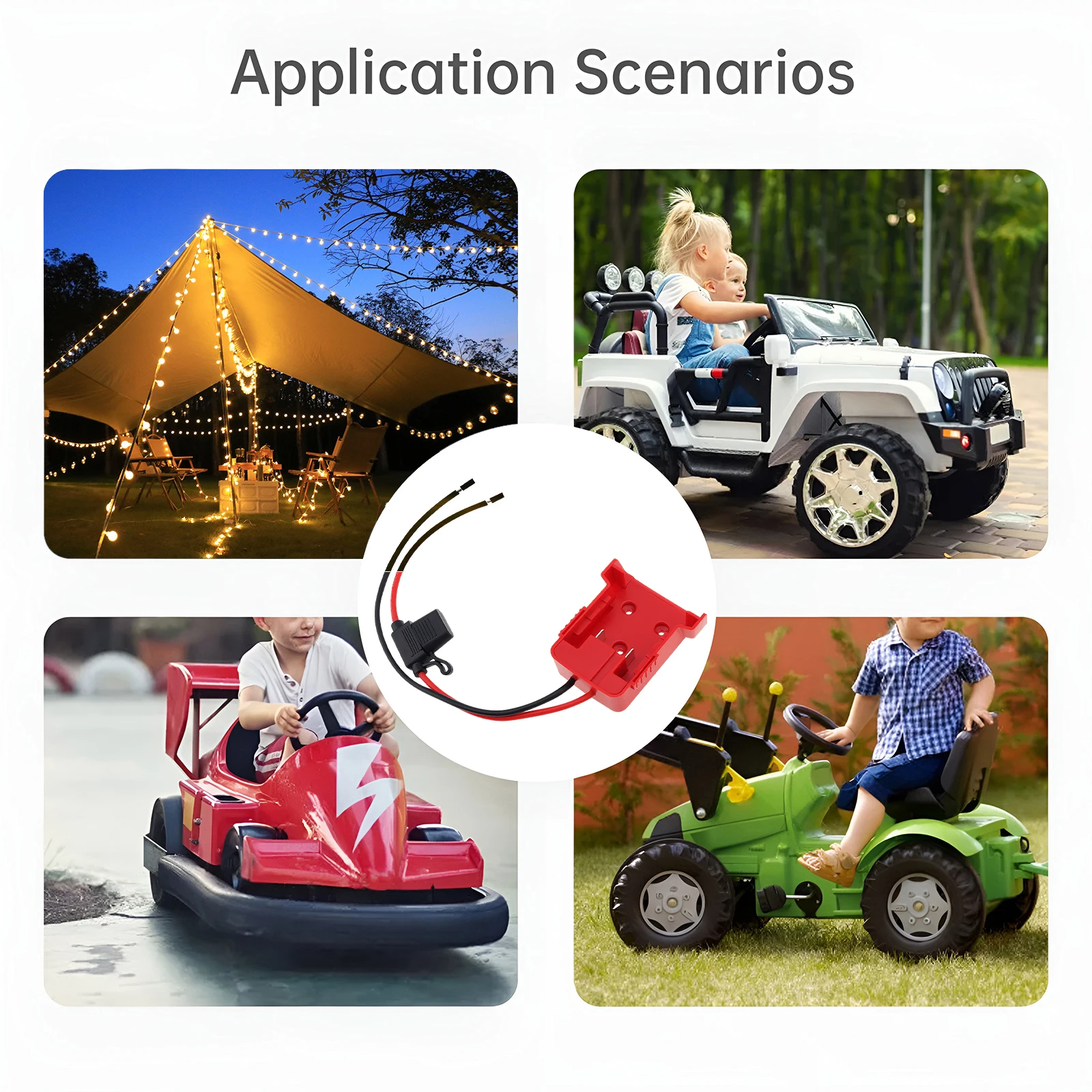 Imagem -02 - Diy Power Wheel Adapter Kit para Milwaukee M18 Conversor de Bateria de Lítio Crianças Passeio no Carro do Brinquedo com Porta-fusível Pcs