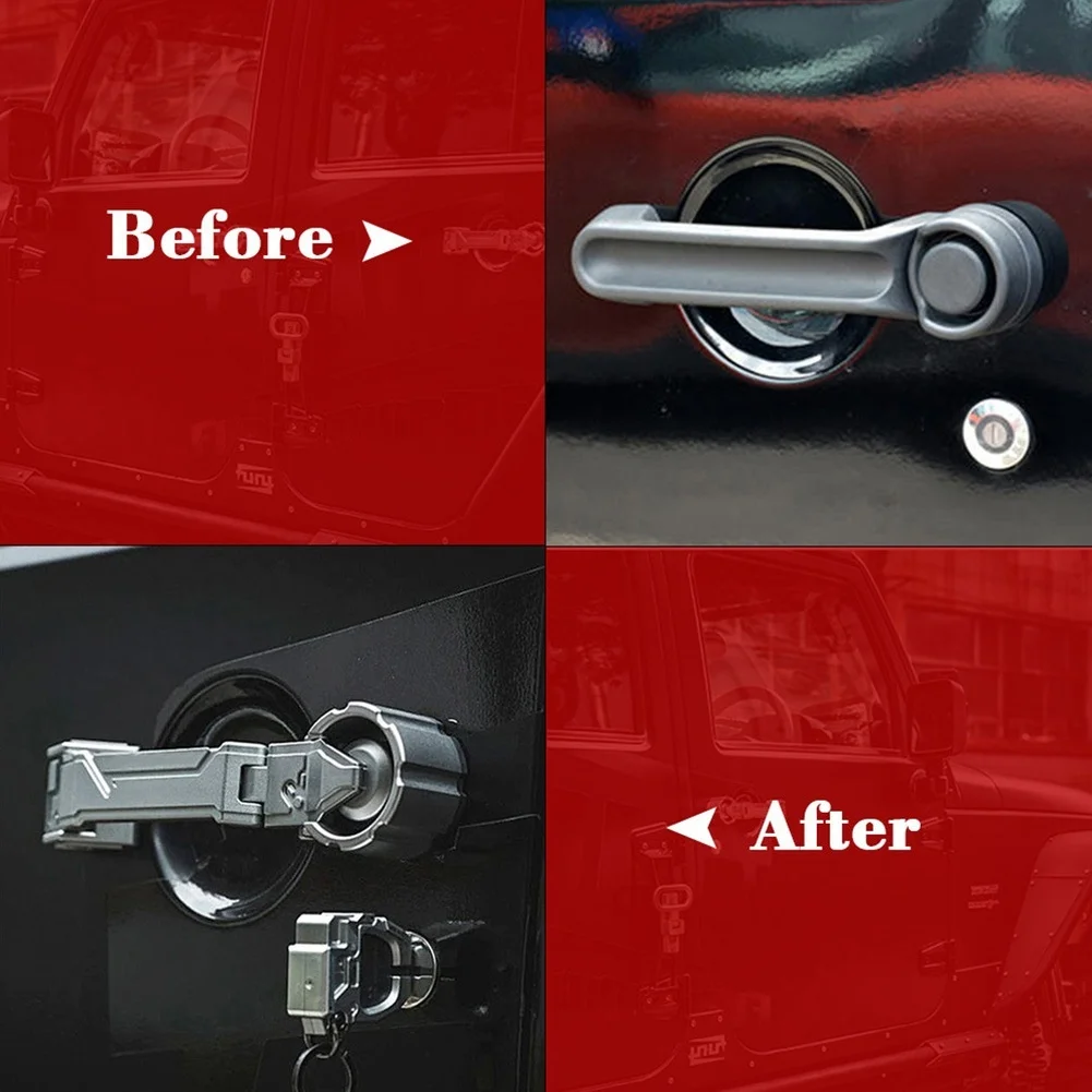Rust Aluminum Door Handle Cover for Jeep For Wrangler For JK 2007 to 2017 Supporting Functional Aesthetic Upgrade