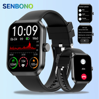 SENBONO 2024 New Smart Watch Men Bluetooth Call Fitness Tracker Sleep Monitoring Custom Dial Sport Waterproof Smartwatch for Men