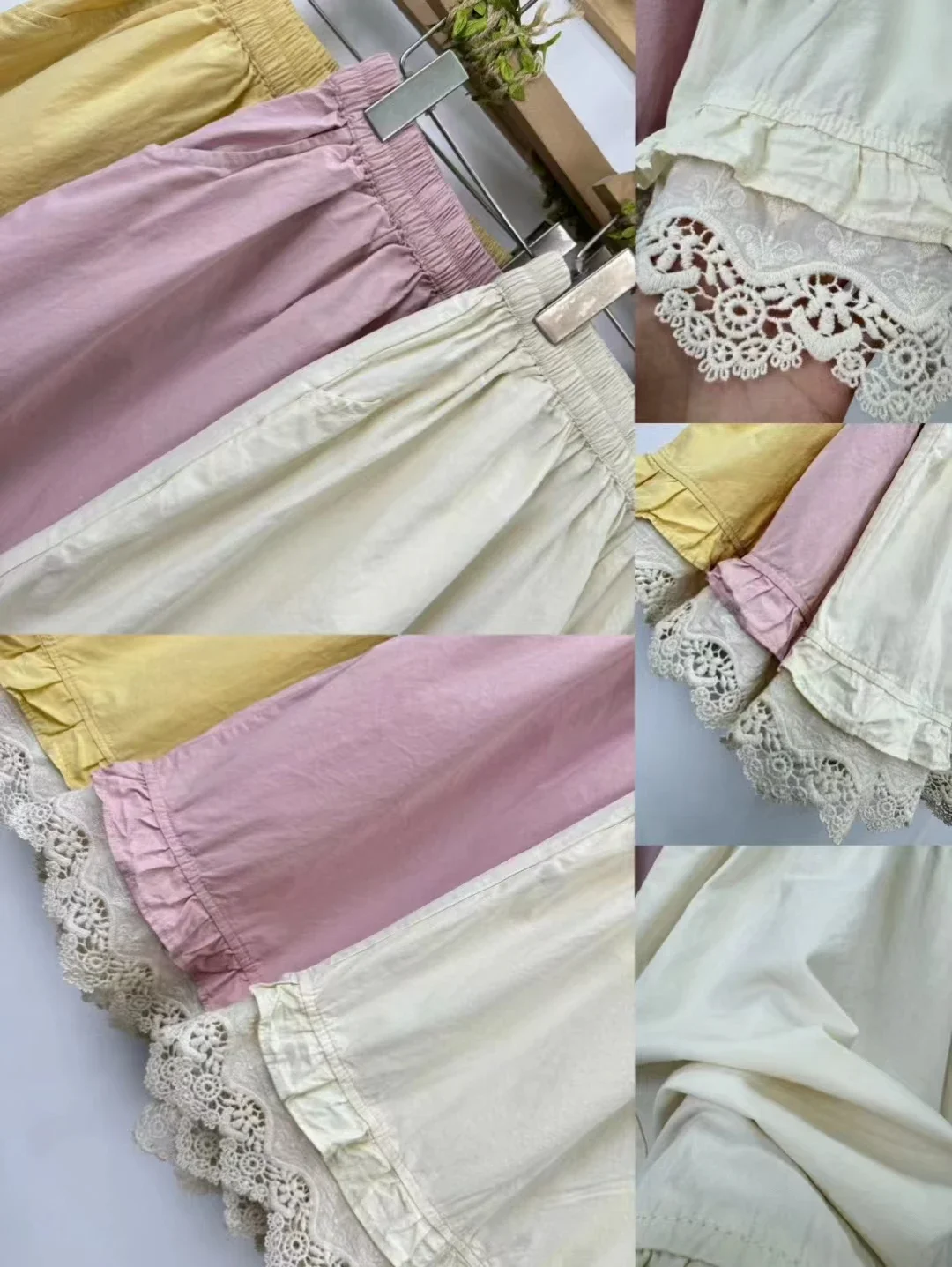 Summer Japan Style Mori Girl Lace Embroidery Cotton Loose Shorts Women Elastic Waist Casual Short Pants