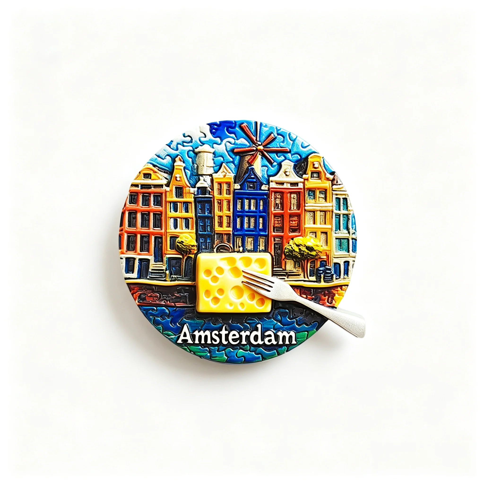 Amsterdam Envelope Resin Fridge Magnet Netherlands Tulip Windmill Canal House Souvenir Gift