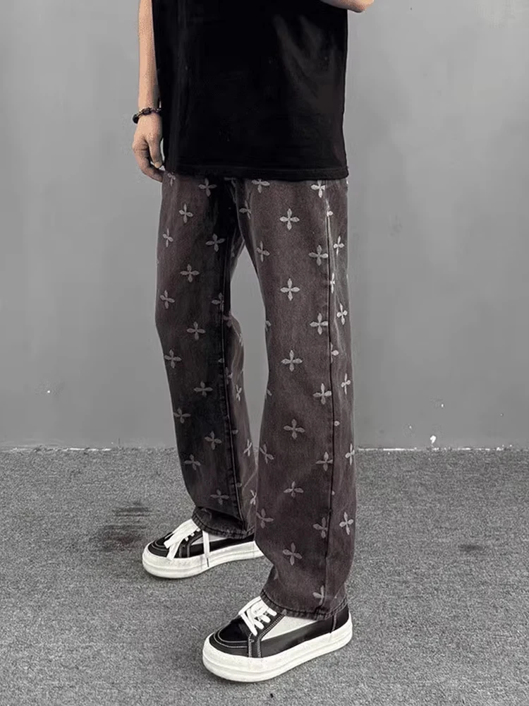 

Мужские джинсы American High Street Vibe, облегающие, из денима, модные, эластичные, прямого кроя, осенние, для похудения, длинные брюки