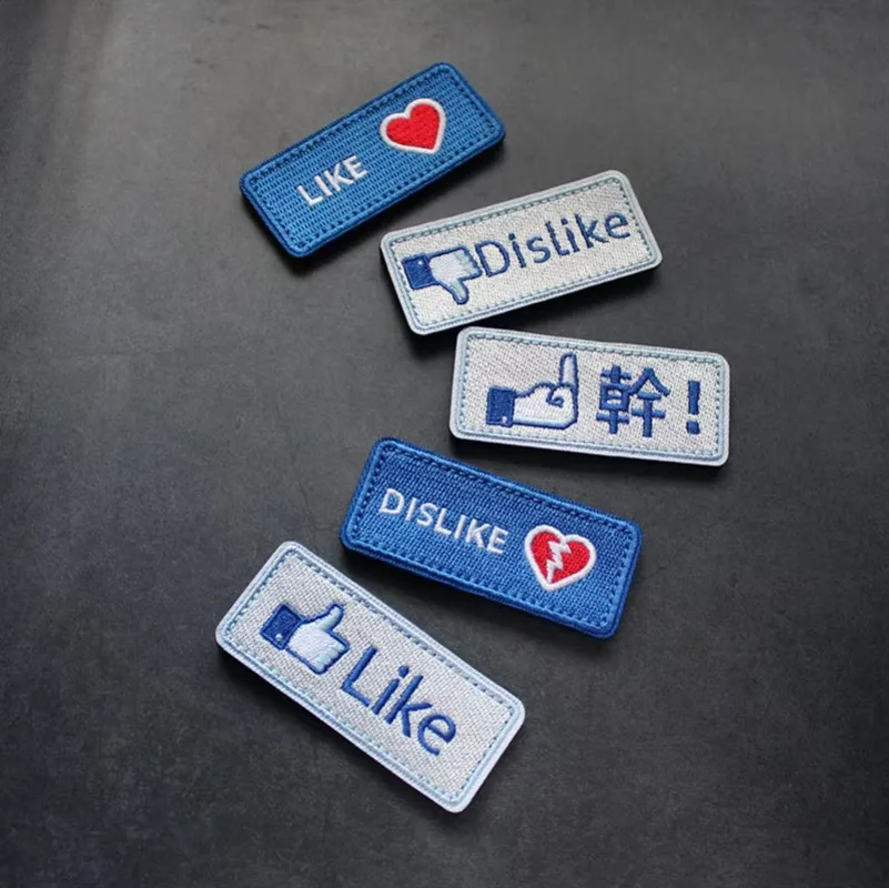 Outdoor Accessories LIKE Red Heart Thumbs-up Embroidered Gesture Armband Creative Badges Chest Strips Morale Badges and Stickers