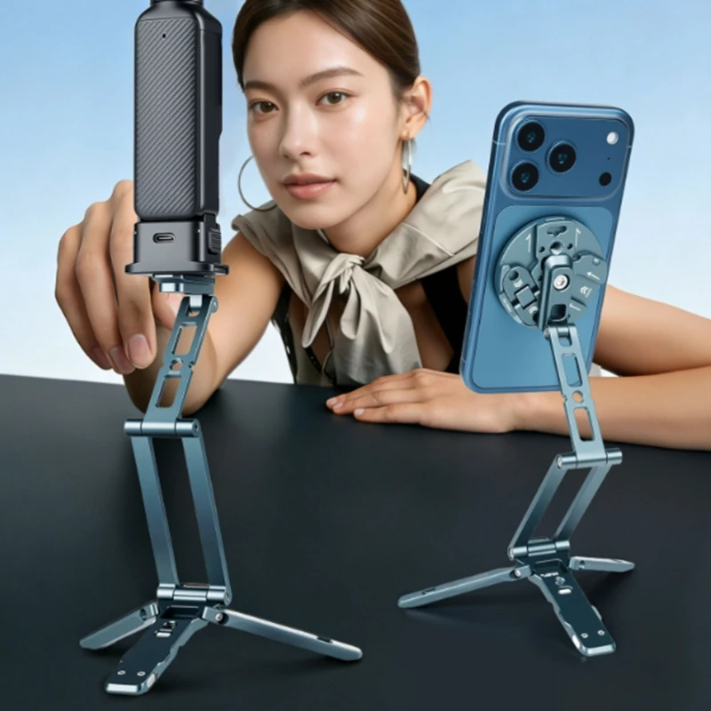 HX6A Small Phone Stand Foldable Universal 1/4 Inch Interfaces for Desktop