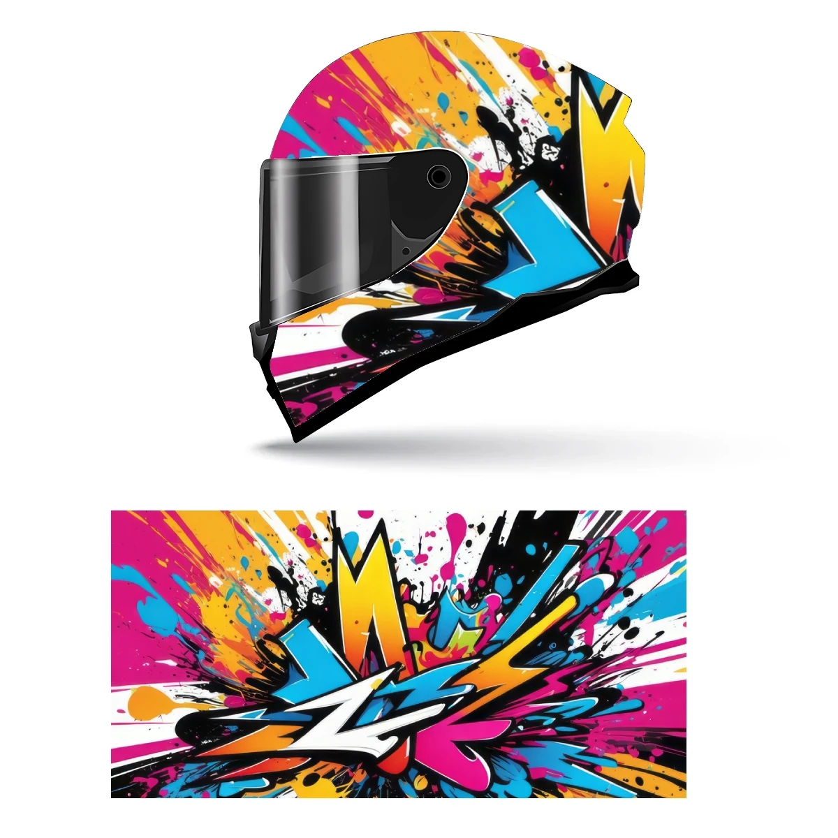 

Street Art Graffiti Style Full Helmet Wrap Sticker Motorcycle Helmet Racing Graphic Decal Vinyl Wrap Helmet Decor Sticker