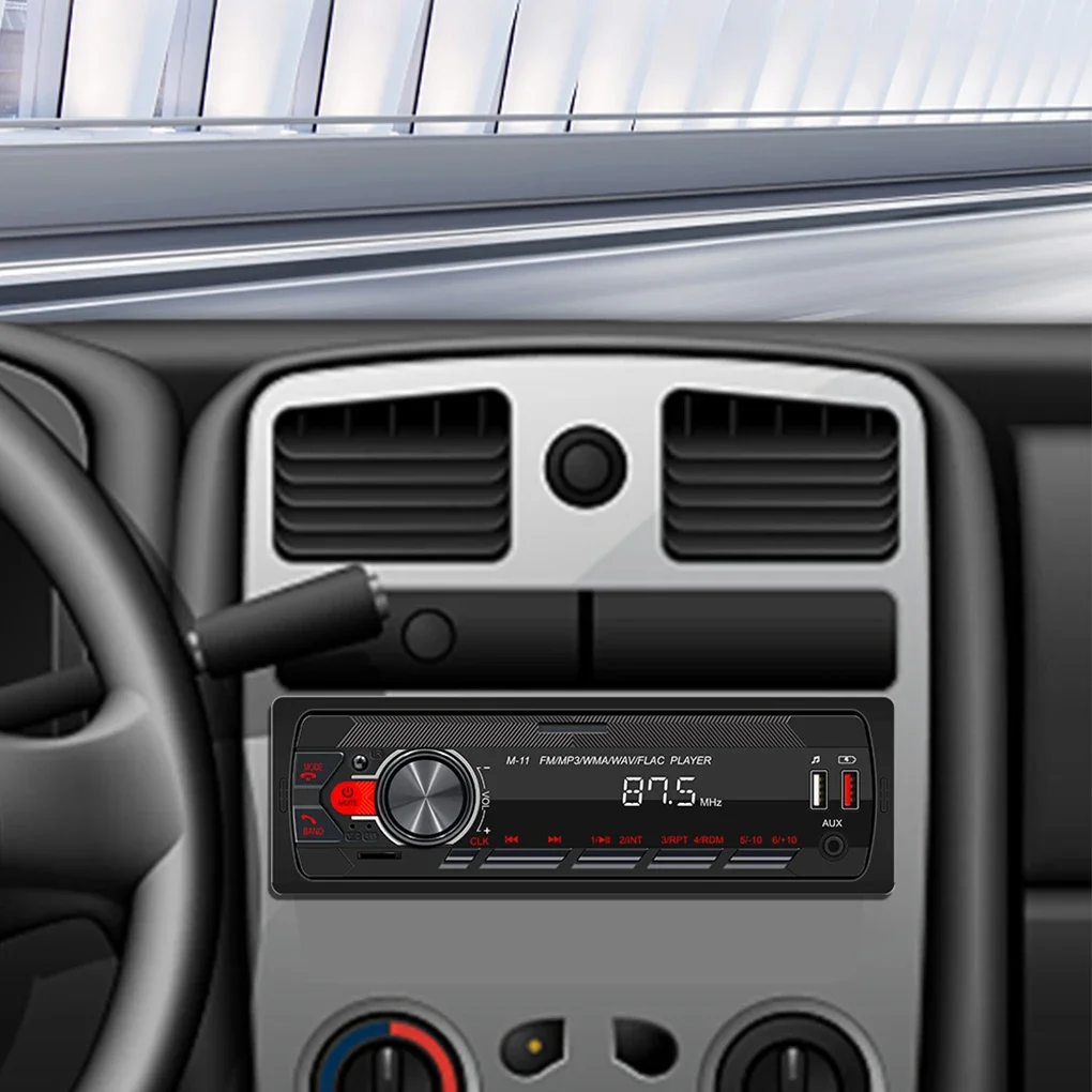 

2,5-дюймовый автомобильный MP3-плеер с цветной LED-подсветкой, высокой универсальностью, подключением к приложению, для развлечений в автомобиле, с поддержкой SD, TF, USB.