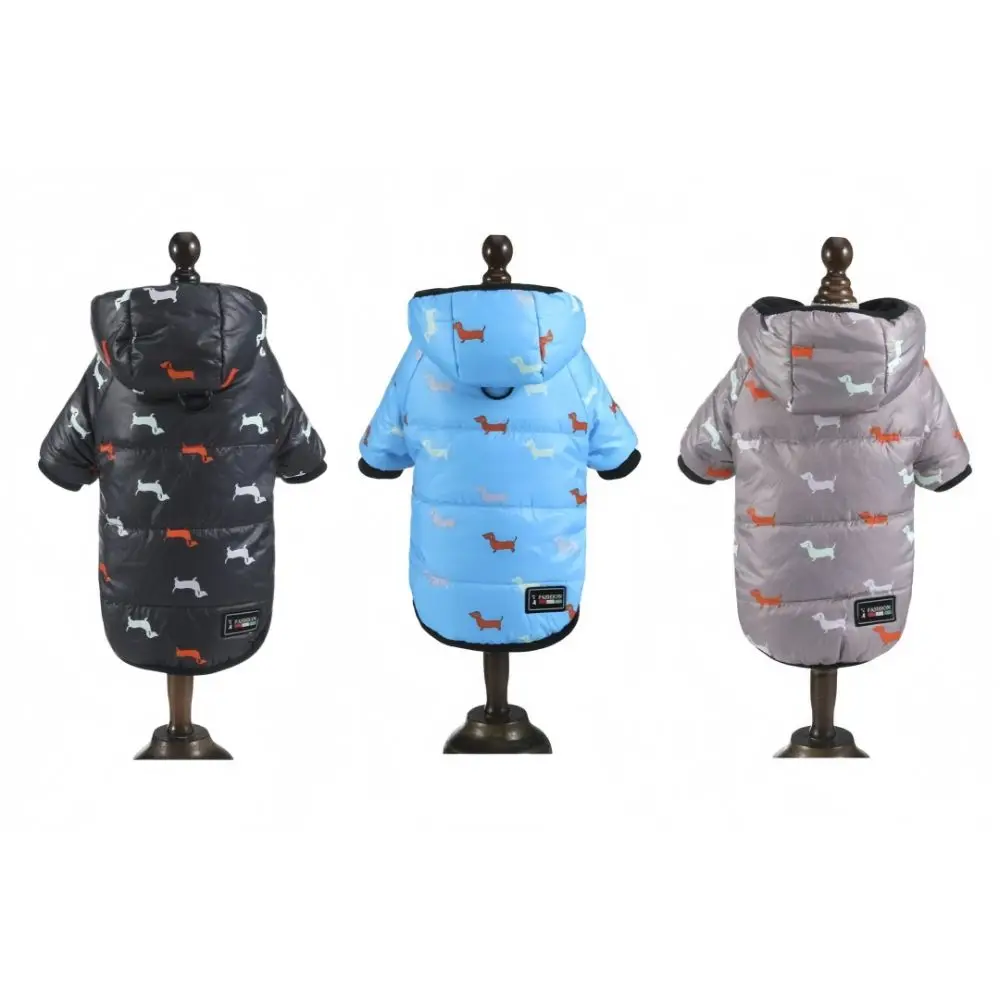New Soft Warm Hooded Pet Coat Plus Cotton Puppy Pattern Pet Dog Clothing Two Feet Design Thicken Pet Jacket For Dogs Cats