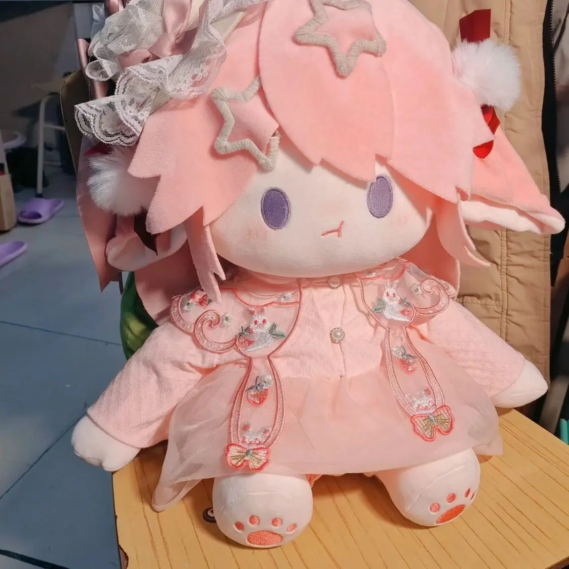 

Anime Genshin Impact Yae Miko Game Cosplay Plush Stuffed Cotton Body Change Clothes Doll Cosplay Dress Up Toys 40CM Plushie Gift