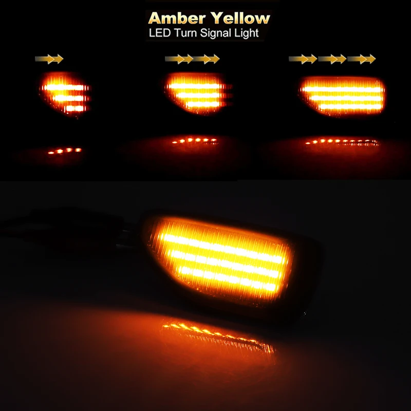 2Pcs Dynamic Amber LED Side Turn Signal Blinker Light for Dacia Logan II Sandero Duster 2018~ Car Styling Indicator Signal Light