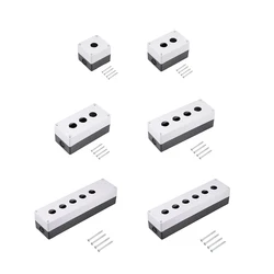 Waterproof Push Button Switch Box Push Button Control Station Box 22mm 1/2/3/4/5/6 Button Holes White and Black for Electronic