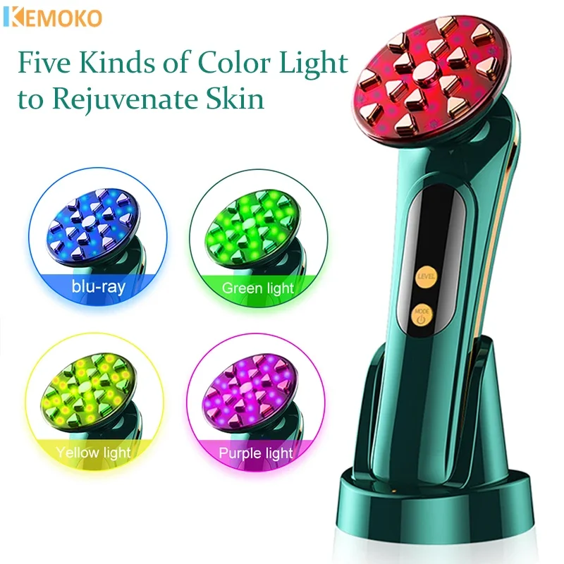 Dispositivo facial de indução rf em ouro 18k, rejuvenescimento da pele e beleza, levantamento e endurecimento, ems, micro corrente, thermage doméstico
