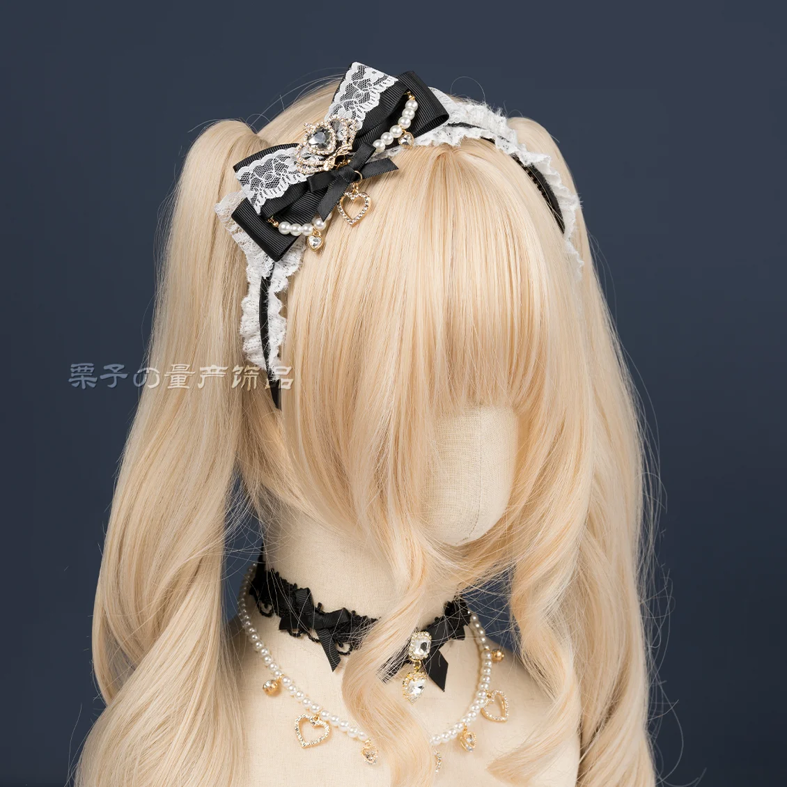 Japanese Side  Bow Headband Crown Pearl String Headband Lolita Hairy Clip Korean Accessories