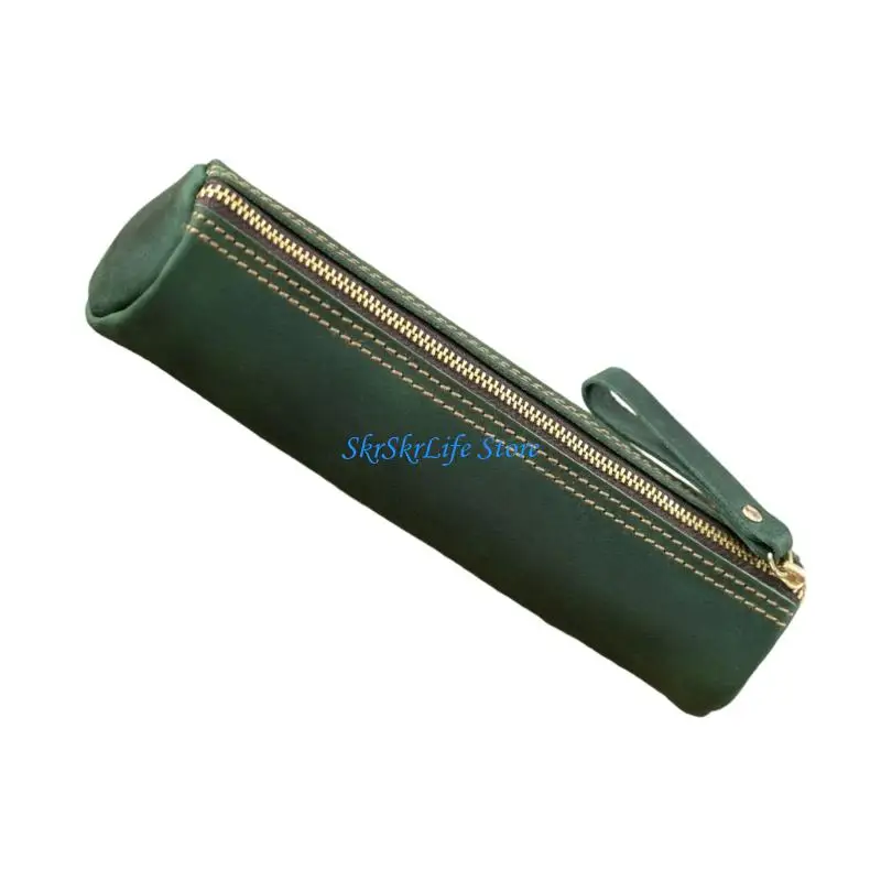 E65E Genuine Leatel Case Lápis Zíper.