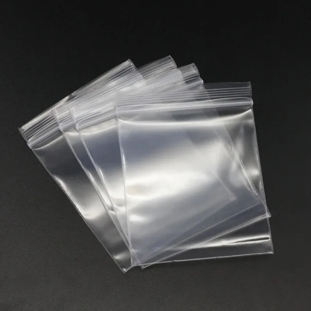 30-100 Stück/Beutel 4*6/5*7/6*8/7*10/8*12cm Wiederverschließbare Plastik-Polybeutel mit Reißverschluss für Schmuck, Bastelbedarf und Zubehörverpackung