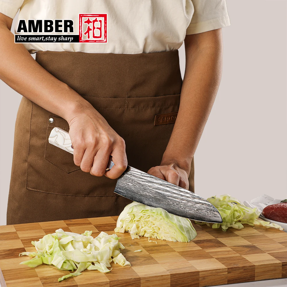 

Chef Knife Set,6 PCS Japanese Damascus Kitchen Knife Set,Premium 67 layers Steel Pro Chefs Knife Set,with white mesh Resin Handl