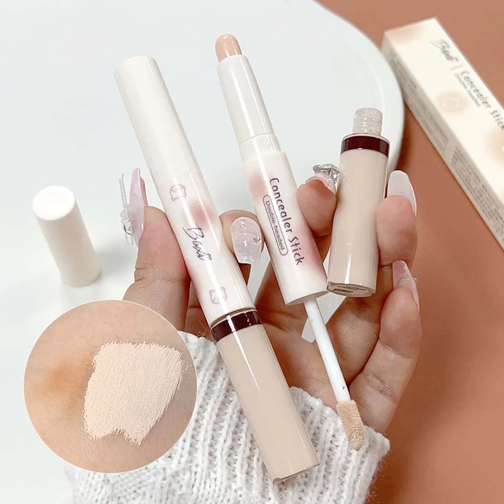 Full Cover Double Head Concealer Stick Waterproof Modify Skin Tone Foundation Cream Full Coverage Acne Marks Contour Face Makeup