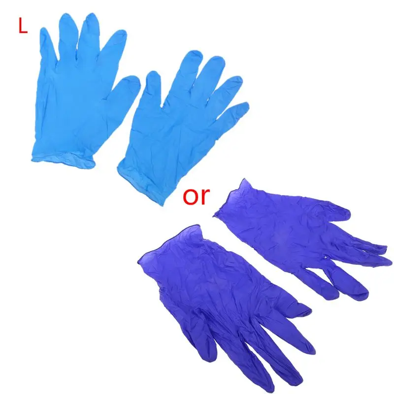 

100pcs Navy Blue Waterproof Disposable Washing Cleaning Nitrile Gloves Work Safety Gloves Mittens