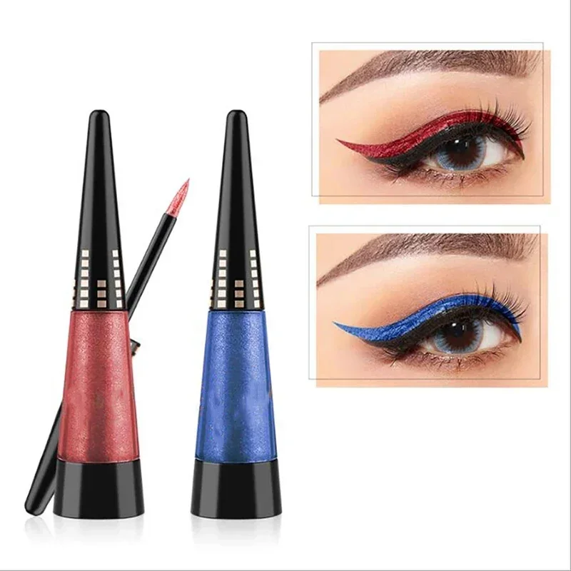 Matita impermeabile Eyeliner perlato lucido a lunga durata Strumento per il trucco di bellezza Nessun sbavatura Eyeliner liscio 6 colori
