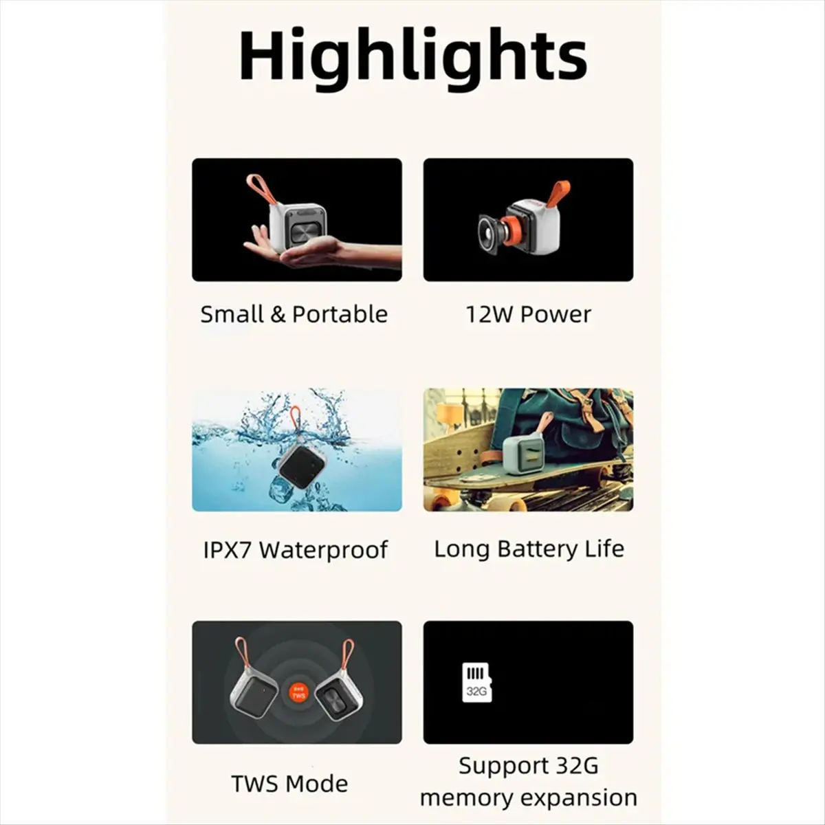 

【ABUP】 Bluetooth-динамик для верховой езды на открытом воздухе, водонепроницаемый беспроводной мини-портативный бас, аккумулятор 3300 мАч, музыкальный громкоговоритель для пеших прогулок и вечеринок