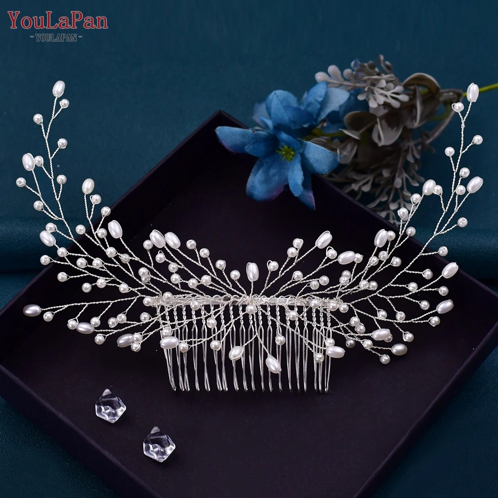 YouLaPan – peigne à cheveux de mariée en perles HP182, accessoires pour cheveux faits à la main, épingle à cheveux et Clip, diadème de mariage, ornements