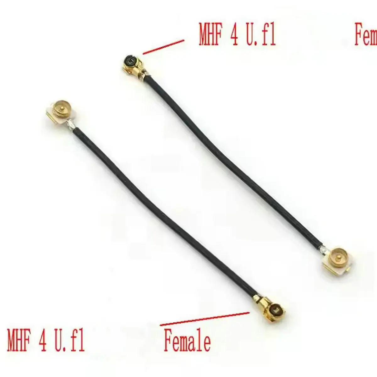 100pcs Pigtail Cable U.fl Female to MHF4 4 Female Jack RF1.13 MHF4 Extension Jumper