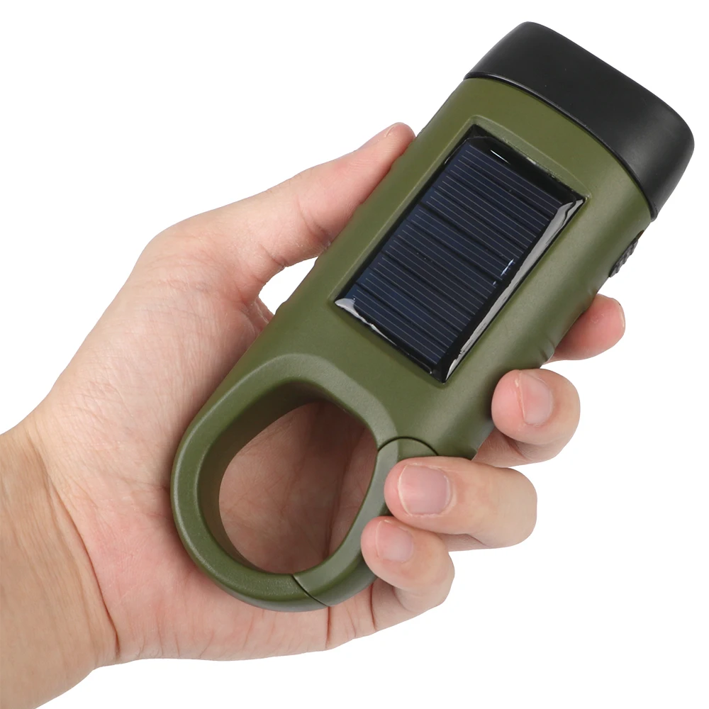 Emergency Hand Crank Dynamo Power Bank For Fishing Boating Hiking Solar Flashlight Survival Gear Rechargeable LED Flashlight