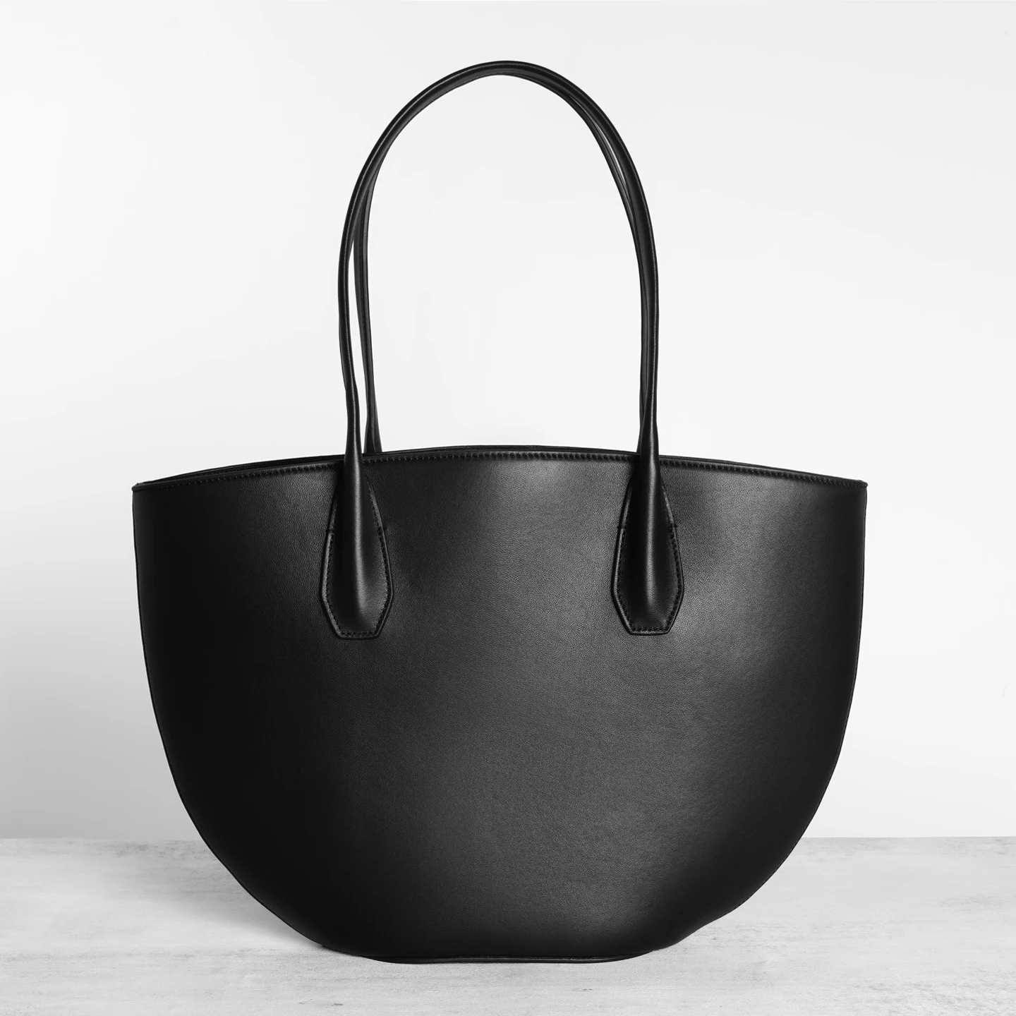 XHTY Minimalist Semi-Circular Tote Bag Woman Shoulder Bag Handbag Full Sheepskin Inside And Outside High Capacity Retro
