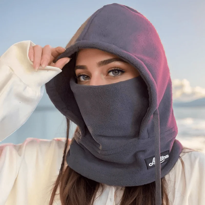 

Thickened Windproof Skull Cap Ear Protection Neck Warmer Integrated Design For Women Winter Outdoor Sports Riding Ski