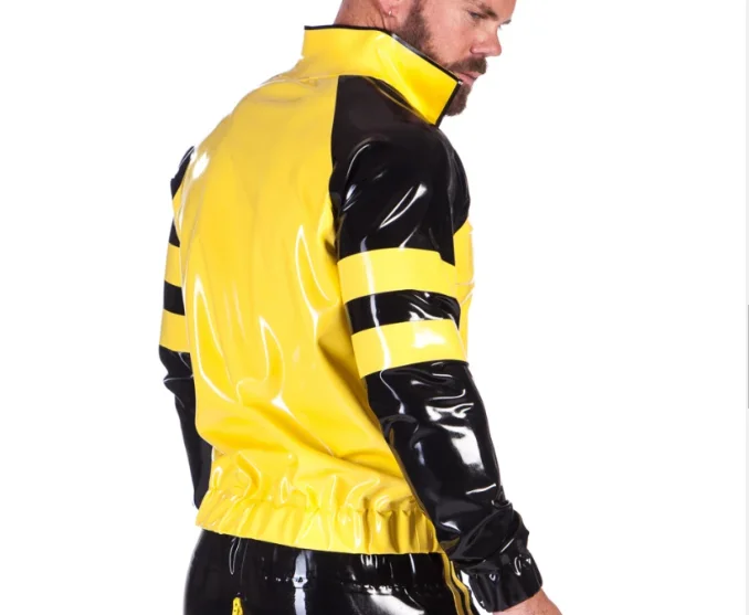 Latex Rubber Cosplay Catsuit Anzug Zentai Cosplay Suit Fashion sports top jacket