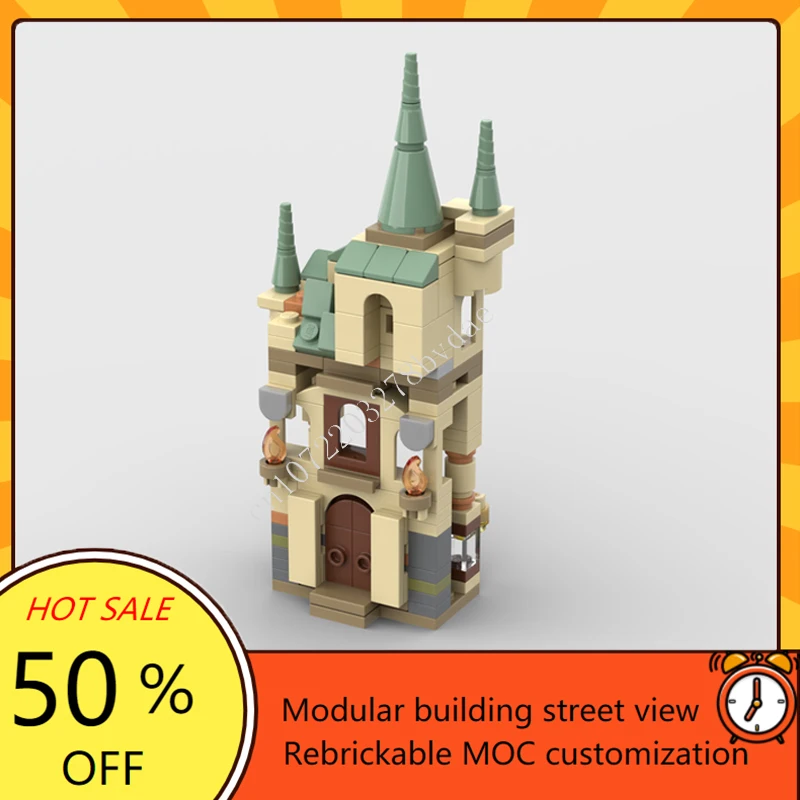 Mini Poudlard City Collection Modulaire MOC, Creative Street View, Model importer, Night Architecture, DIY TariModel, ToyGift