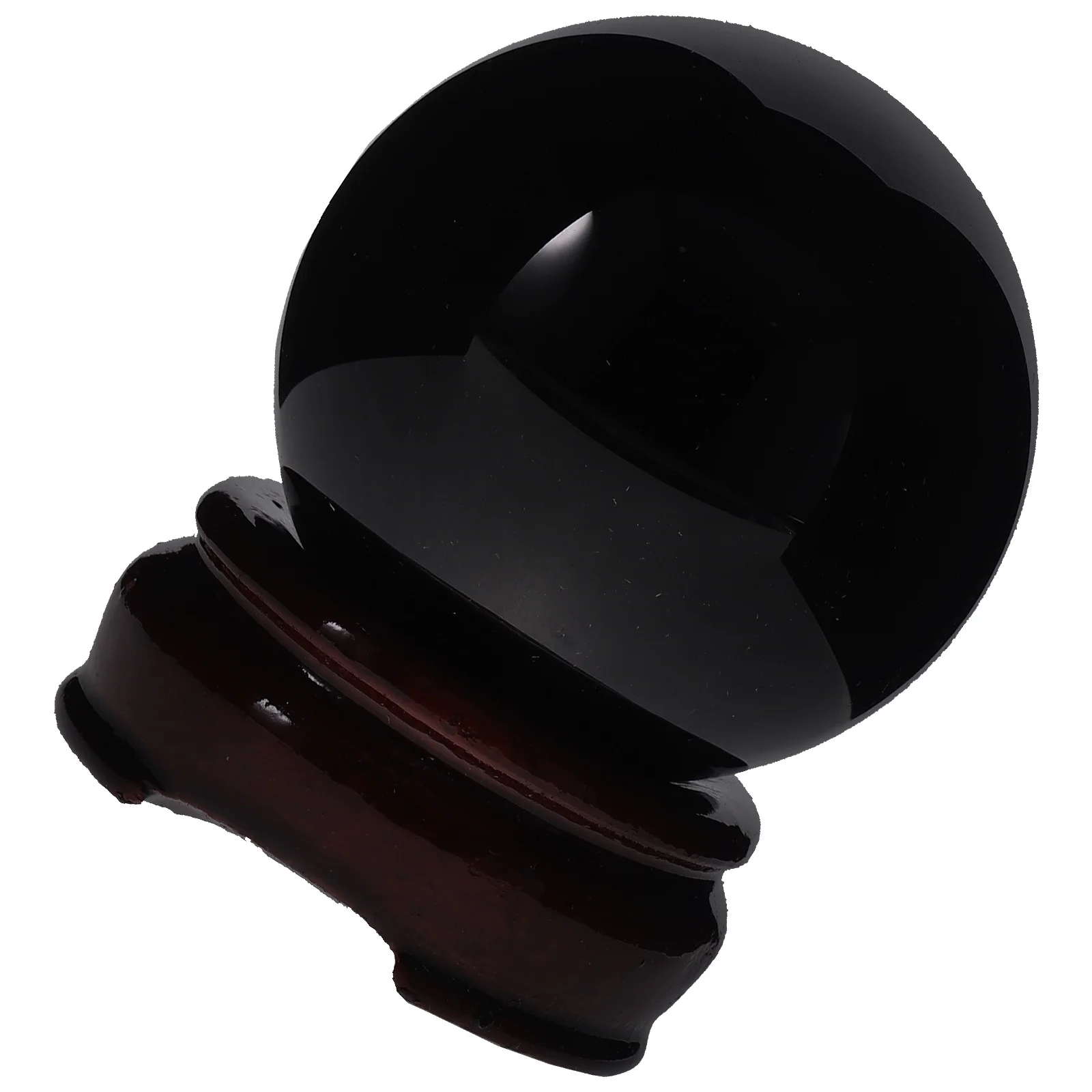 مجموعة واحدة من كرات السج الكريستالية السوداء ذات الكرة الناعمة المزخرفة مع قاعدة خشبية على سطح الطاولة ديكور المنزل كرة كريستالية #3