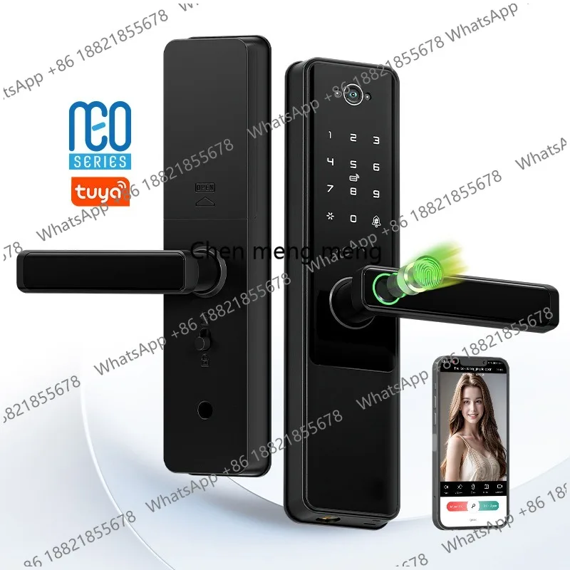 Graffiti APP semi-automatic smart door lock, visual cat eye fingerprint password lock
