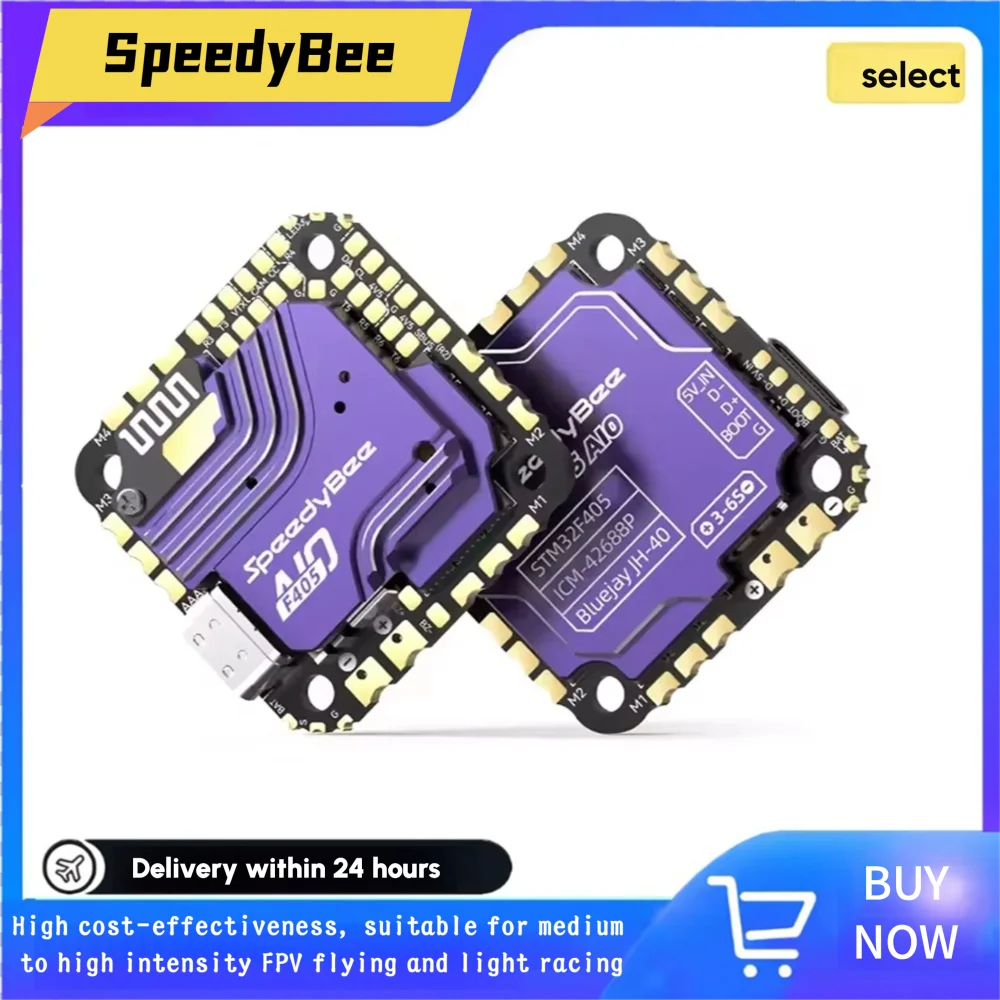 

SpeedyBee F405 AIO 40A Flight Controller BLHeli_32 4in1 ESC - 2-6S for FPV Drone 3/4/5 Inch Freestyle Racing DIY