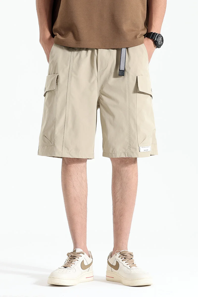 Novedad de verano, pantalones cortos de trabajo sueltos informales para hombre, diseño de bolsillo grande tridimensional de doble cara de estilo americano, duraderos y li