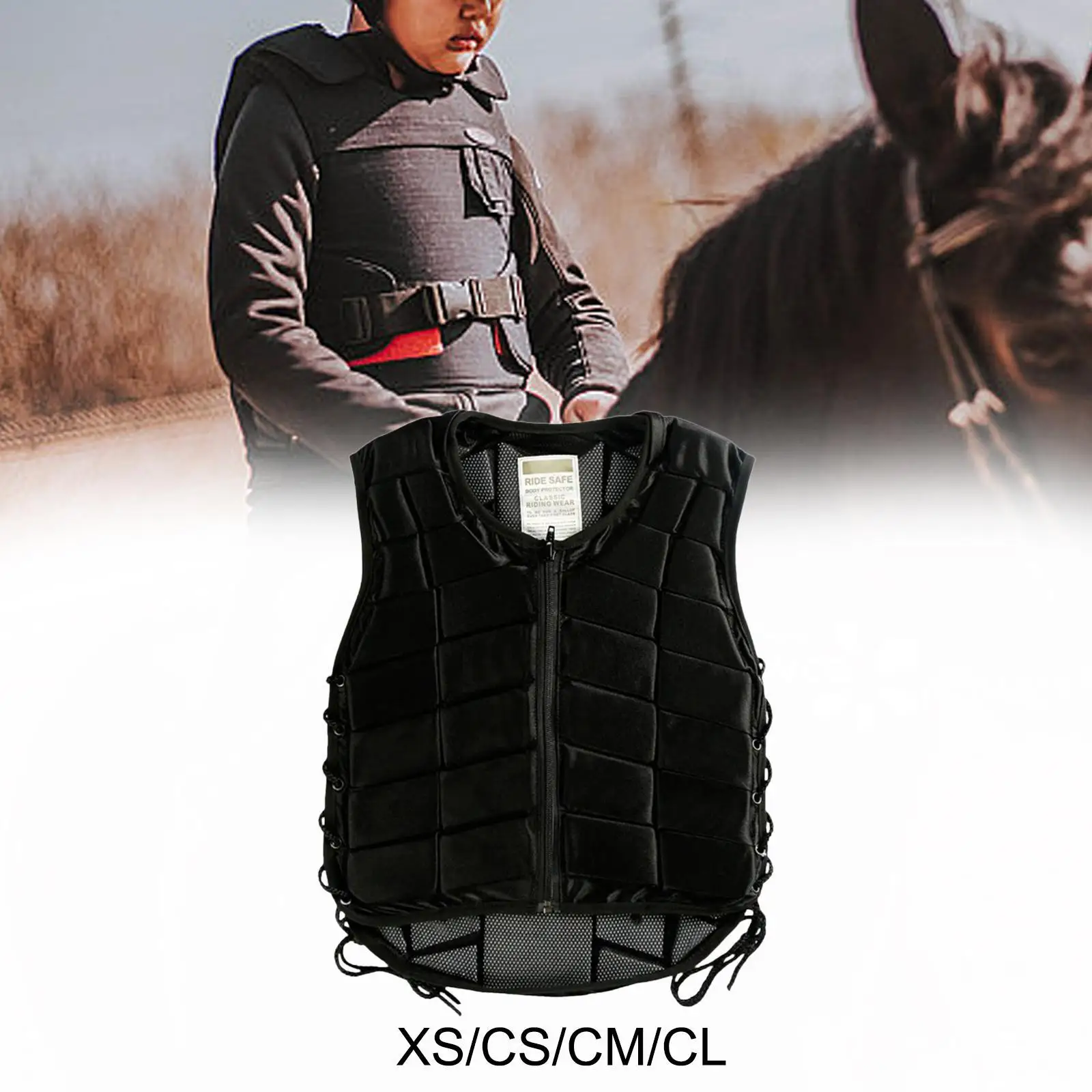 Chaleco para montar a caballo, cómodo equipo ecuestre, protector corporal, absorción de impacto, chaleco protector ligero para niños y niñas