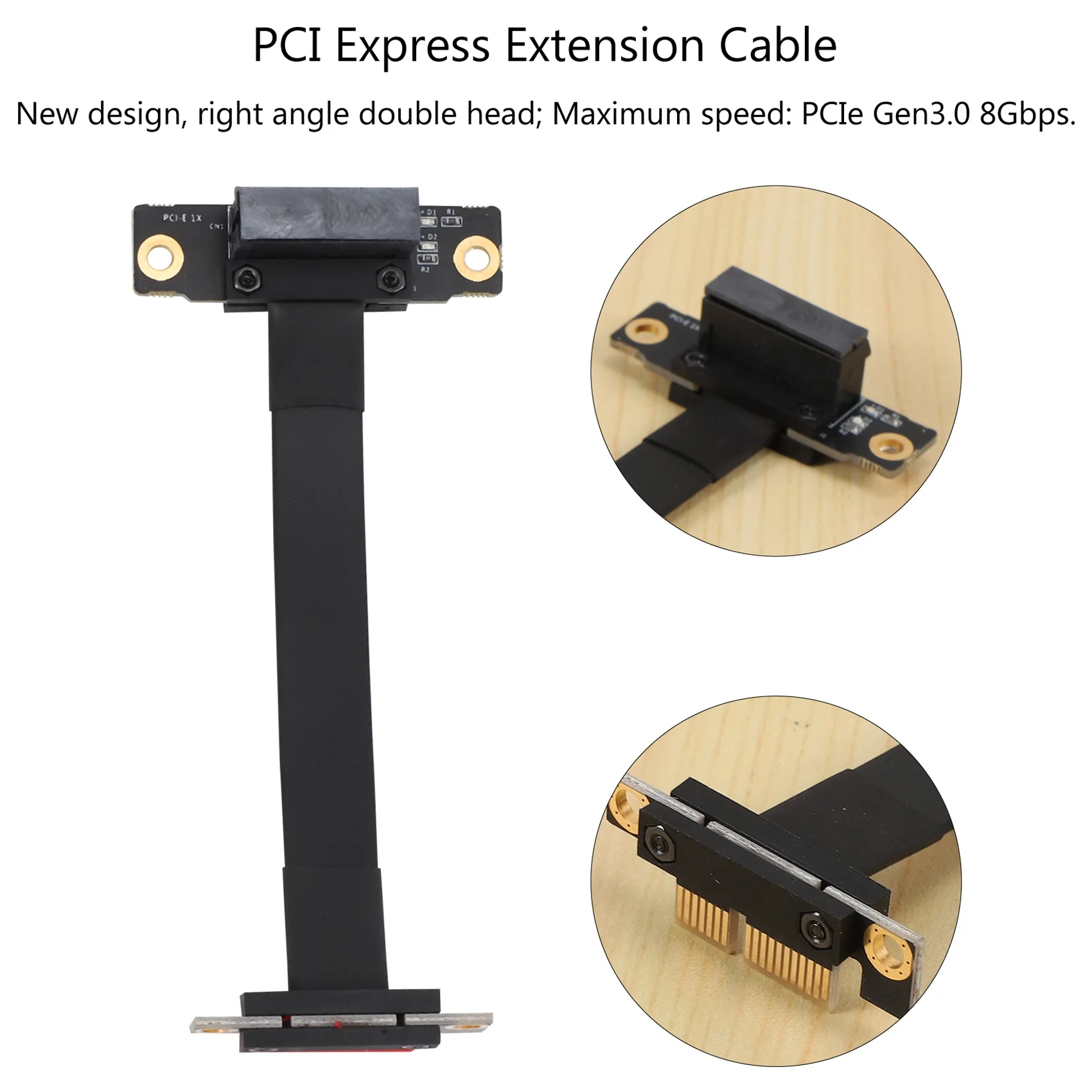 Pcie-つけまつげ用ケーブルx1.90度,角度3.0 x x1〜x1,延長ケーブル,8gbps,pci express 1 diser Card-10cm, 10cm