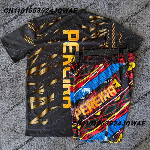 Imagen 2 del producto UFC Top boxer Alex Pereira boxeo lucha evento camiseta pantalones cortos hombres transpirable Jersey lucha correr conjunto absorbente de sudor