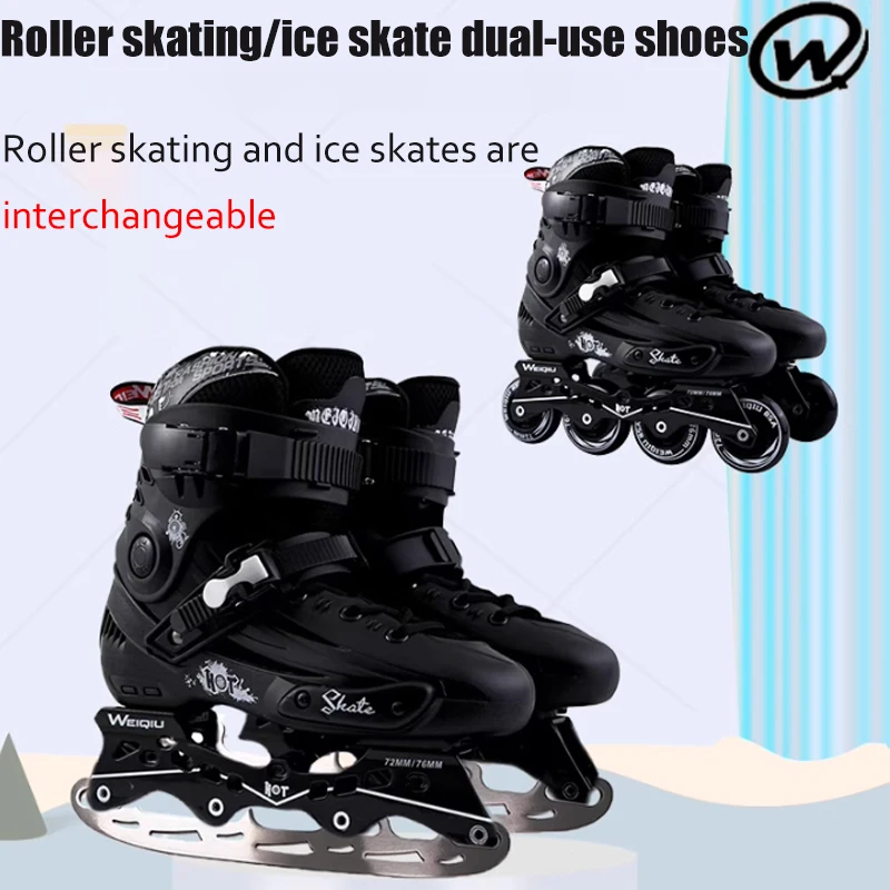 Dual Use Ice Figure Skates Shoes Roller Skating Shoes for Adult Professional Thicken the Inner Liner Ice Knife Shoes Can Swap