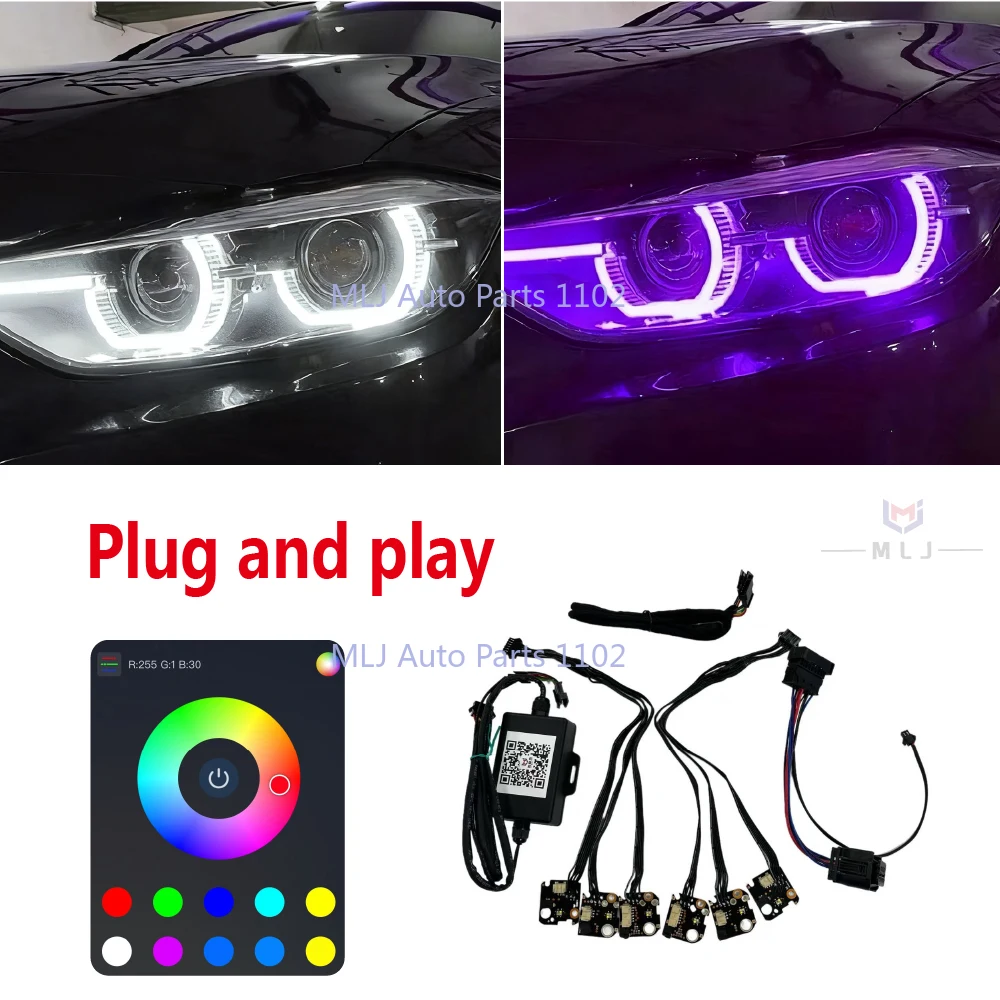 RGB 63117419610 63117419615 Headlight Plug Internal Wiring Harness For BMW F30 F35 2016-2019 Head Lamp Modify Accessoires