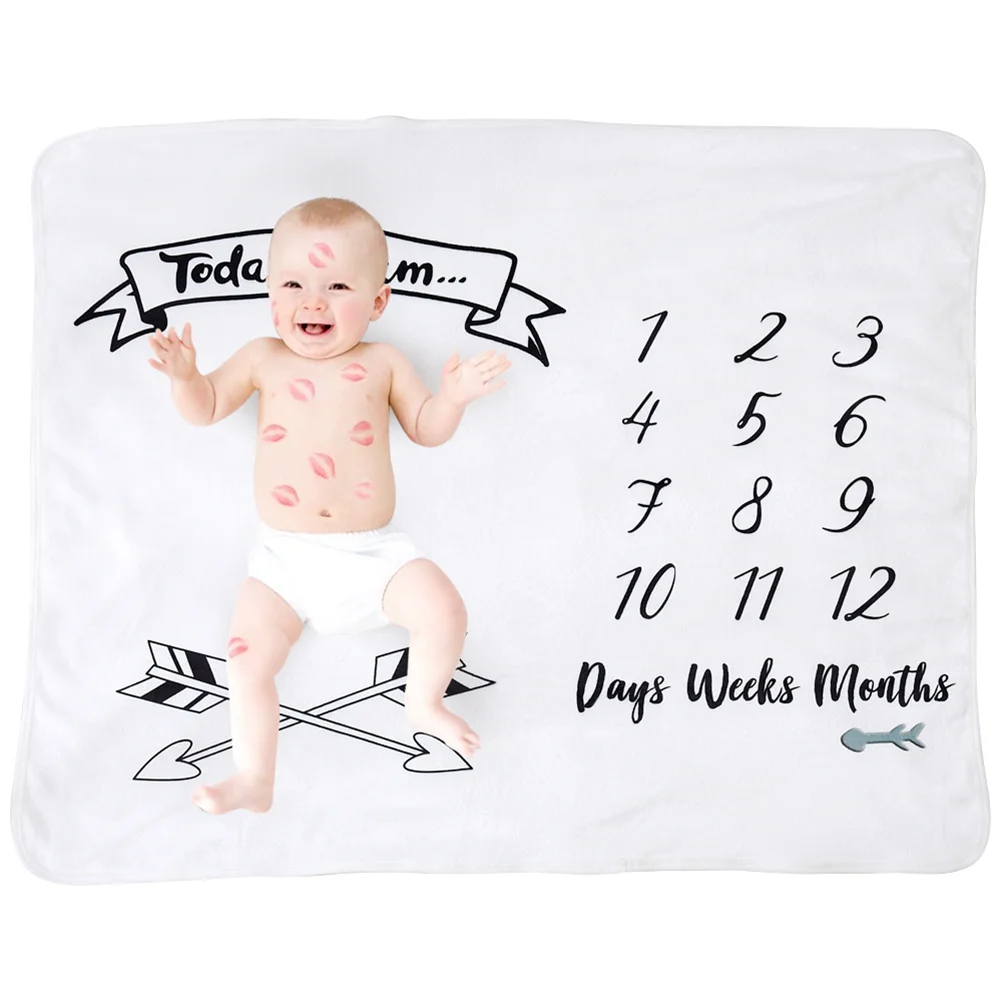 Baby Monthly Blanket Newborn Girls Boys Photo Props Shoots Backdrop Personalized Photography Growing Infants Swaddle F