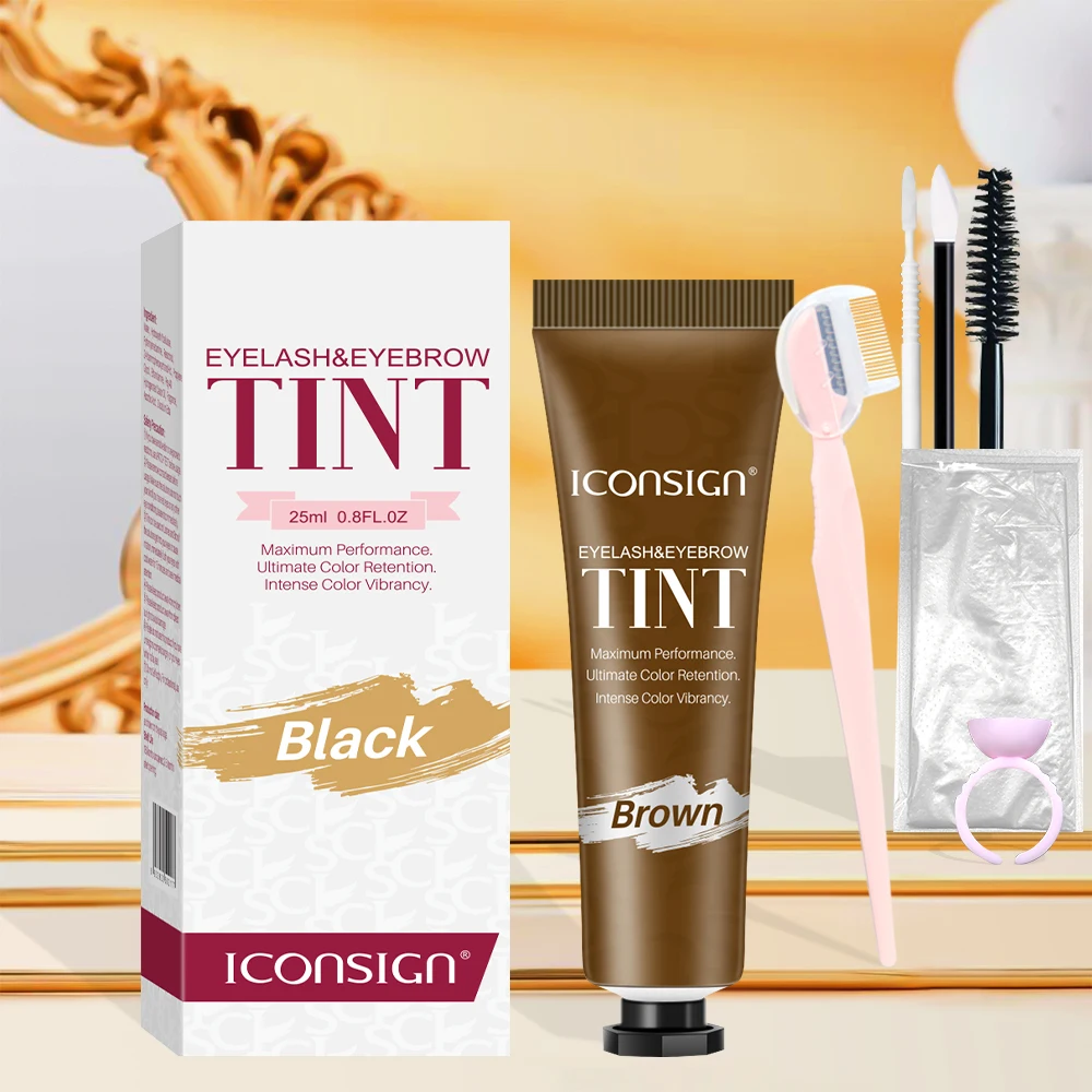 Kit de tinte de cejas resistente al agua y al sudor, color negro/marrón/café, maquillaje semipermanente, estilismo y humidificación para salón