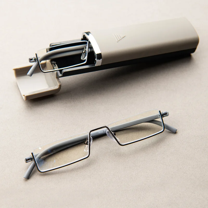 Blaulicht-blockierende Lesebrille für Männer, Metallrahmen, Leser, Lupe, Presbyopie-Linse, Brillen mit Etui + 1,25 + 1,75 + 2,25 – Detail 7