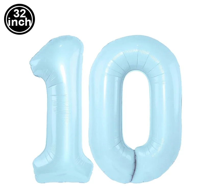 Nummer 10 Ballon 10-stelliger Ballon Zehn blaue Figur Grüner Globus 10. Geburtstag Groß Groß Rot Rosa Golden Schwarz Bunt 32 Zoll