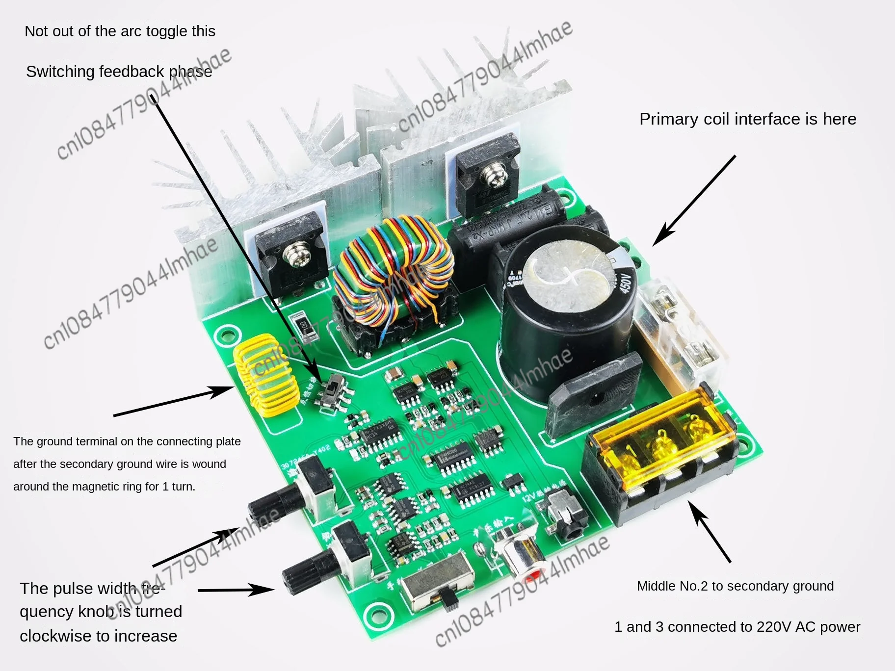 SSTC solid-state Tesla coil half-bridge integrated finished driver board, artificial lightning, music arc