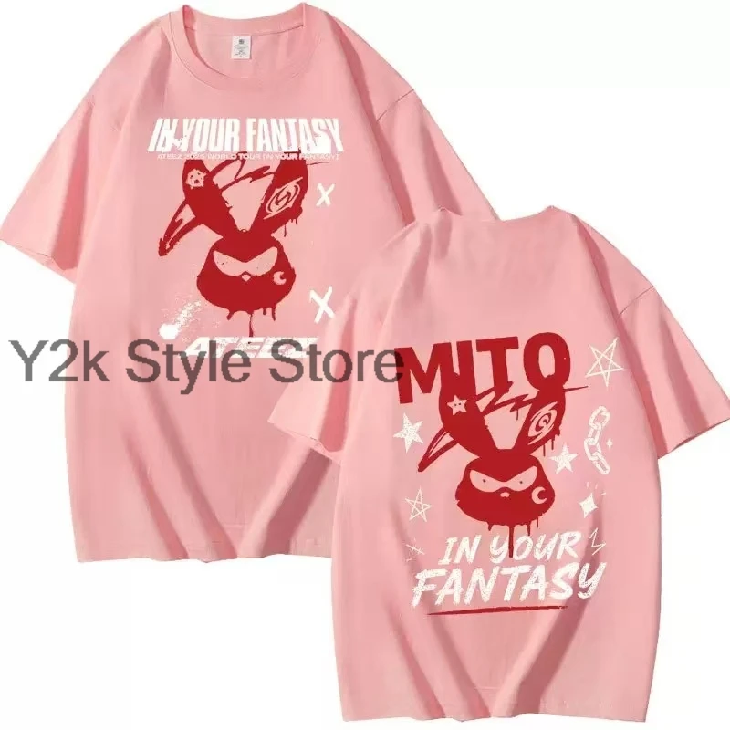 Ateez Album T-shirt 2025The World Tour cotton T-shirts for men Women Trend Hip Hop Short sleeve tee Y2K Fashion cartoon T-shirts