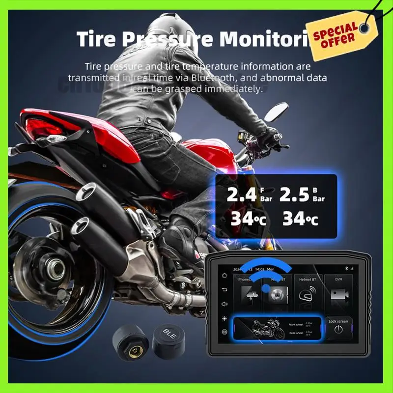 

-A61K Беспроводная портативная цифровая приборная панель Carplay 6,25 дюйма, противоугонный съемный экран, мотоциклетная навигация, мото Android Auto